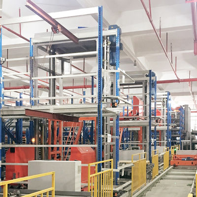 Διπλής κατεύθυνσης ραδιοφωνικό σύστημα μεταφοράς και μεταφοράς ASRS Αυτόματο σύστημα αποθήκευσης και ανάκτησης Σύστημα ραφιών Pallet Runner