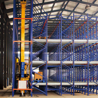 Δύο κατευθύνσεις Ραδιομεταφορέας Racking και Stacker γερανό πάτωμα Υποστηριζόμενη SRM αποθήκευση και ανάκτηση μηχανή ASRS αυτόματο σύστημα αποθήκευσης και ανάκτησης