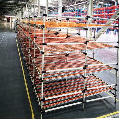 Άλουμινιο κράμα Lean Pipe Flow Material rack Carton Flow Rack Gravity roller rack Αποθήκη Αποθήκευση Racking