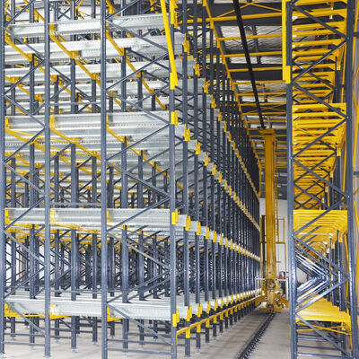 Δύο κατευθύνσεις Ραδιομεταφορέας Racking και Stacker γερανό πάτωμα Υποστηριζόμενη SRM αποθήκευση και ανάκτηση μηχανή ASRS αυτόματο σύστημα αποθήκευσης και ανάκτησης